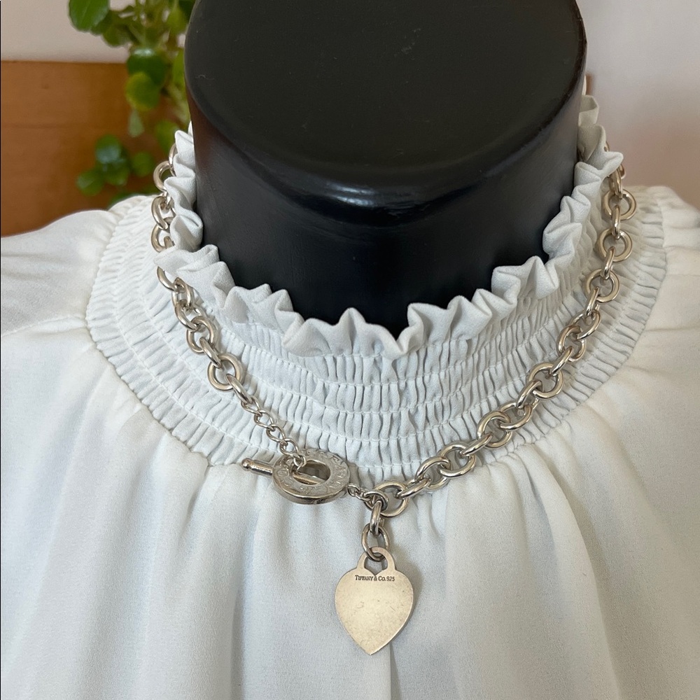 Tiffany & Co Silver Heart Tag Toggle Necklace - Picture 2 of 9